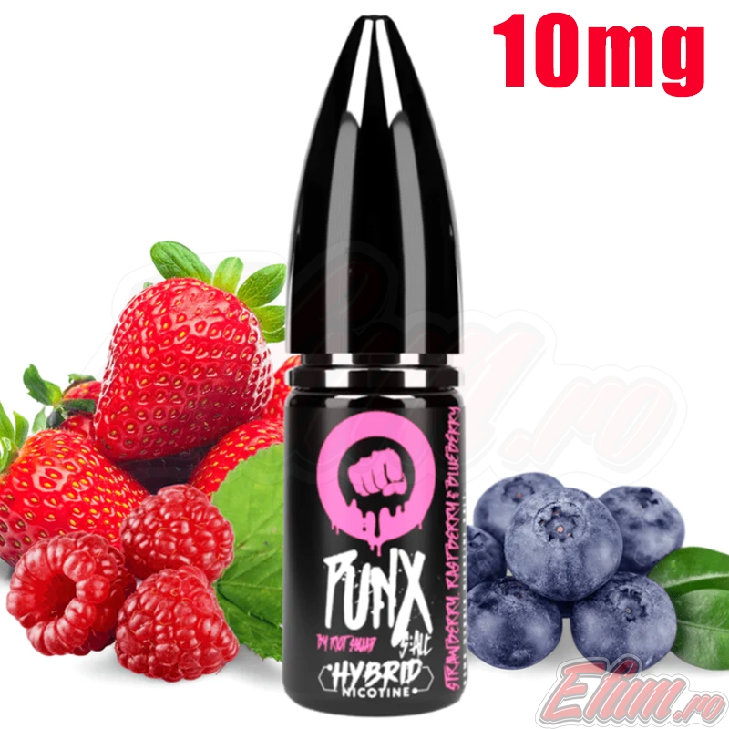Lichid Strawberry Raspberry & Blueberry Riot Squad Punx Salts 10ml Hybrid NicSalt 10mg/ml