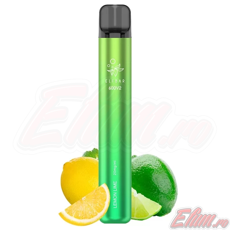 Tigara Lemon and Lime Elf Bar v2 600 Vape Pen 20mg