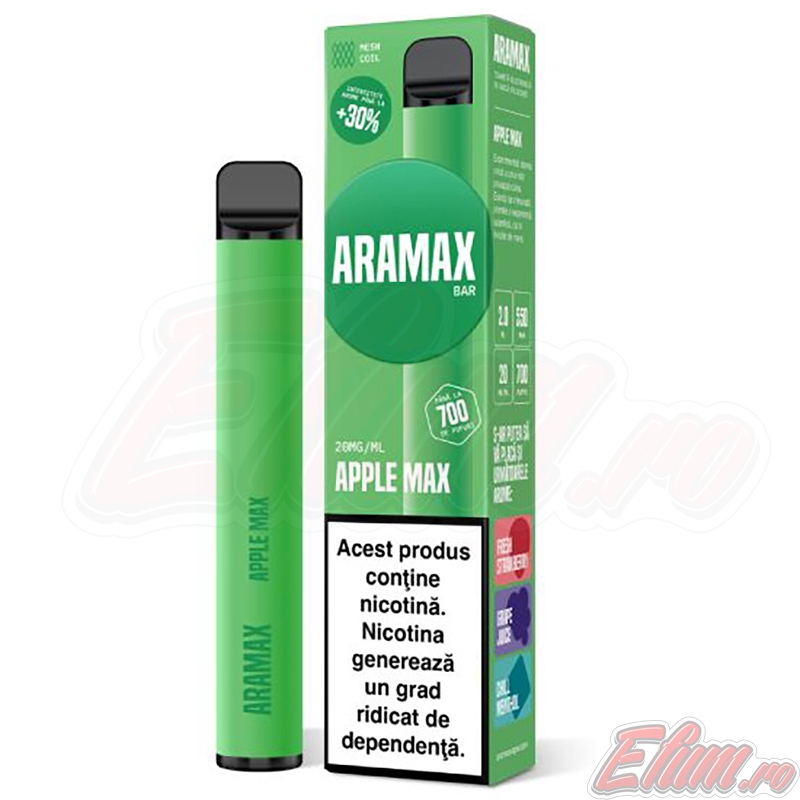Tigara Apple MAX Aramax Bar 700 puffuri 20mg/ml