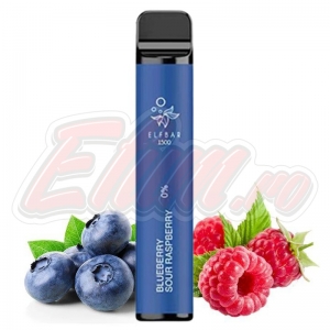 Tigara Blueberry Sour Raspberry Elf Bar Vape Pen 1500 pufuri fara nicotina